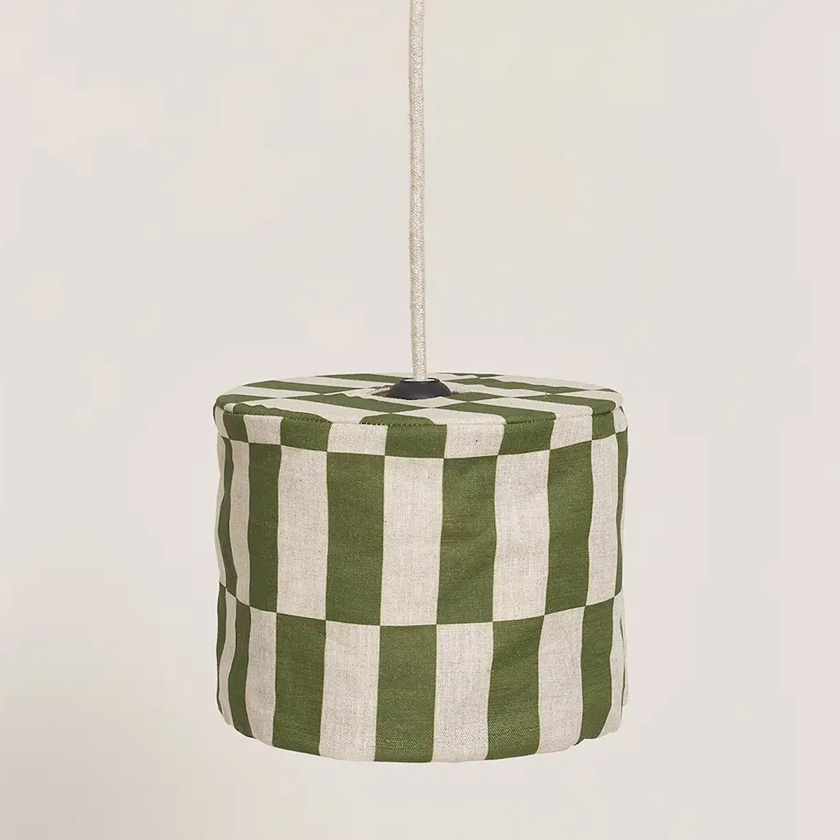 Pantalla lámpara techo 20cm VIBES Nobodinoz French Linen green tiles