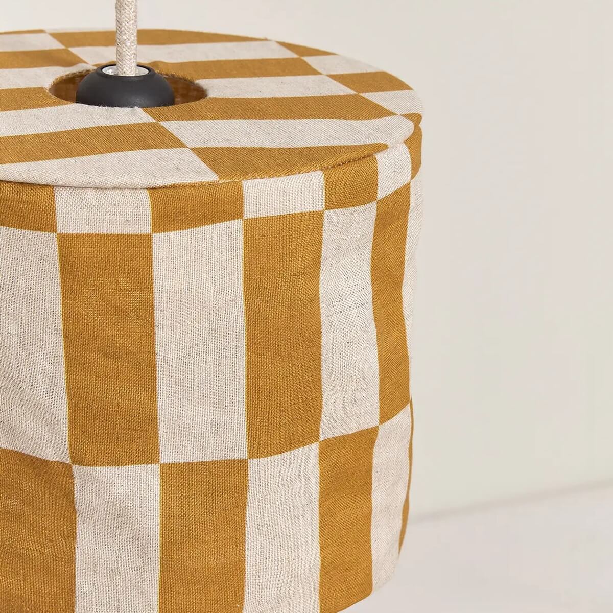 Pantalla lámpara techo 20cm VIBES Nobodinoz French Linen mustard tiles
