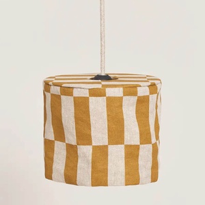 Pantalla lámpara techo 20cm VIBES Nobodinoz French Linen mustard tiles