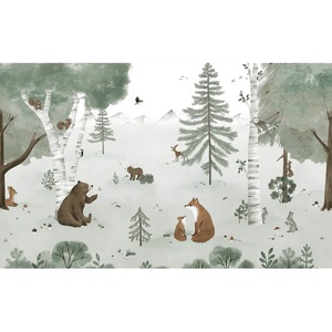 Papel pintado panorámico Bosque-Animales KHARU Lilipinso