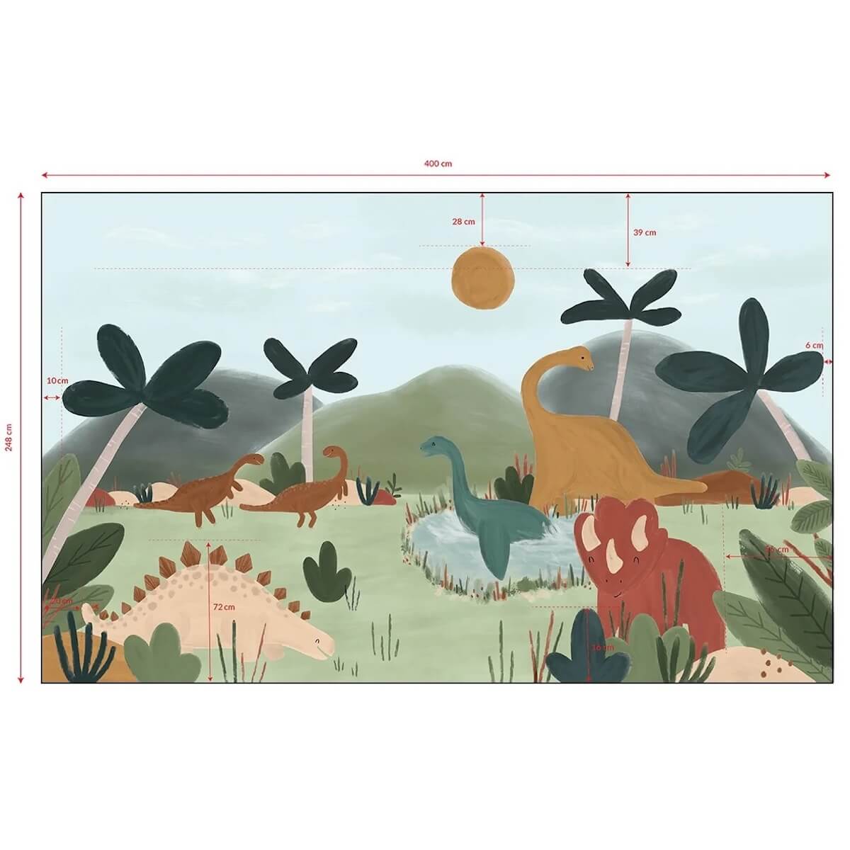 Papel pintado panorámico Dinosaurios SUNNY Lilipinso