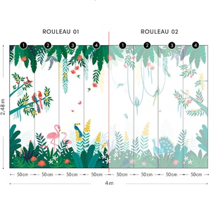 Papel pintado panorámico Selva y pájaros RIO 01 Lilipinso