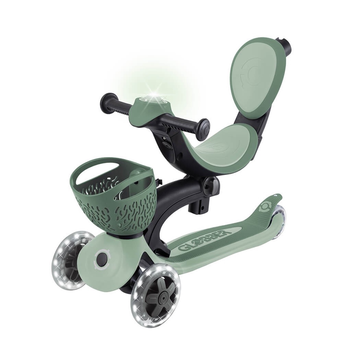 Patinete GO UP BABY LIGHTS 360 Globber olive