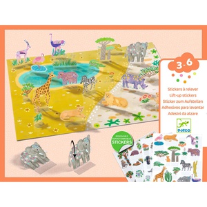 Pegatinas reutilizables 3D ANIMALES Djeco