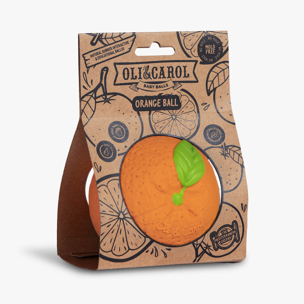 Pelota mordedor SPORTY BALLS Oli and Carol Naranja