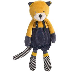 Peluche gato Lulu LES MOUSTACHES Moulin Roty mostaza