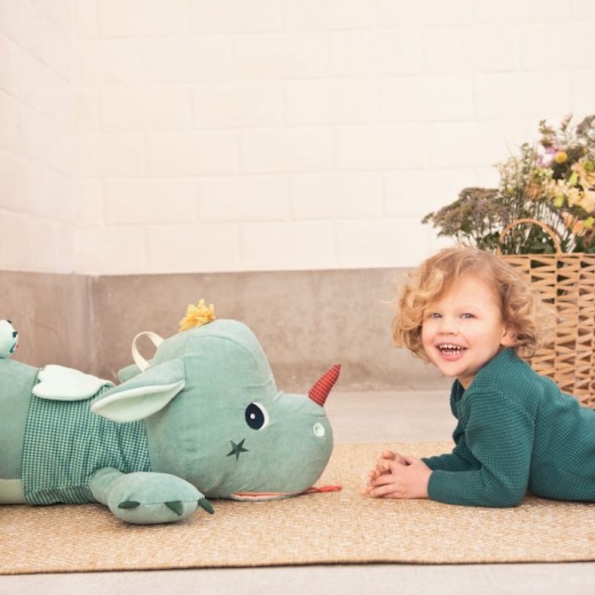 Peluche gigante guarda-secretos Dragón JOE Lilliputiens