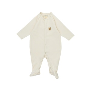 Pijama bordado 62-68cm Teddy NOOS Wooly Organic natural ecru