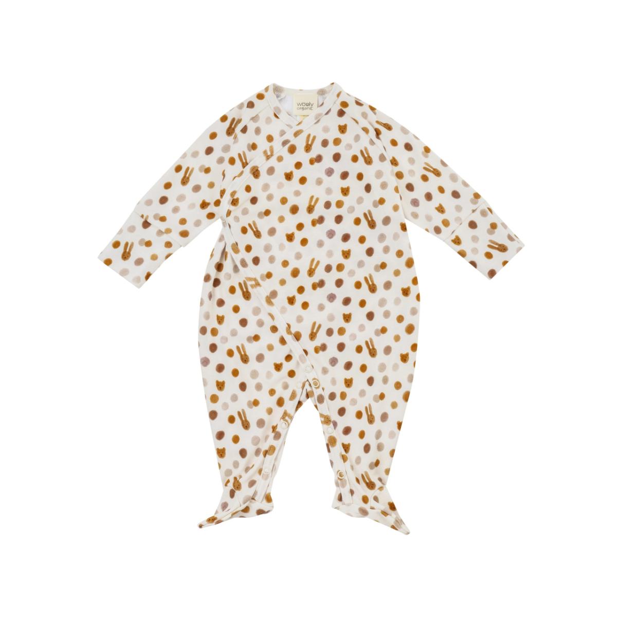 Pijama cruzado 56-62cm NOOS Wolly Organic small caramel dots