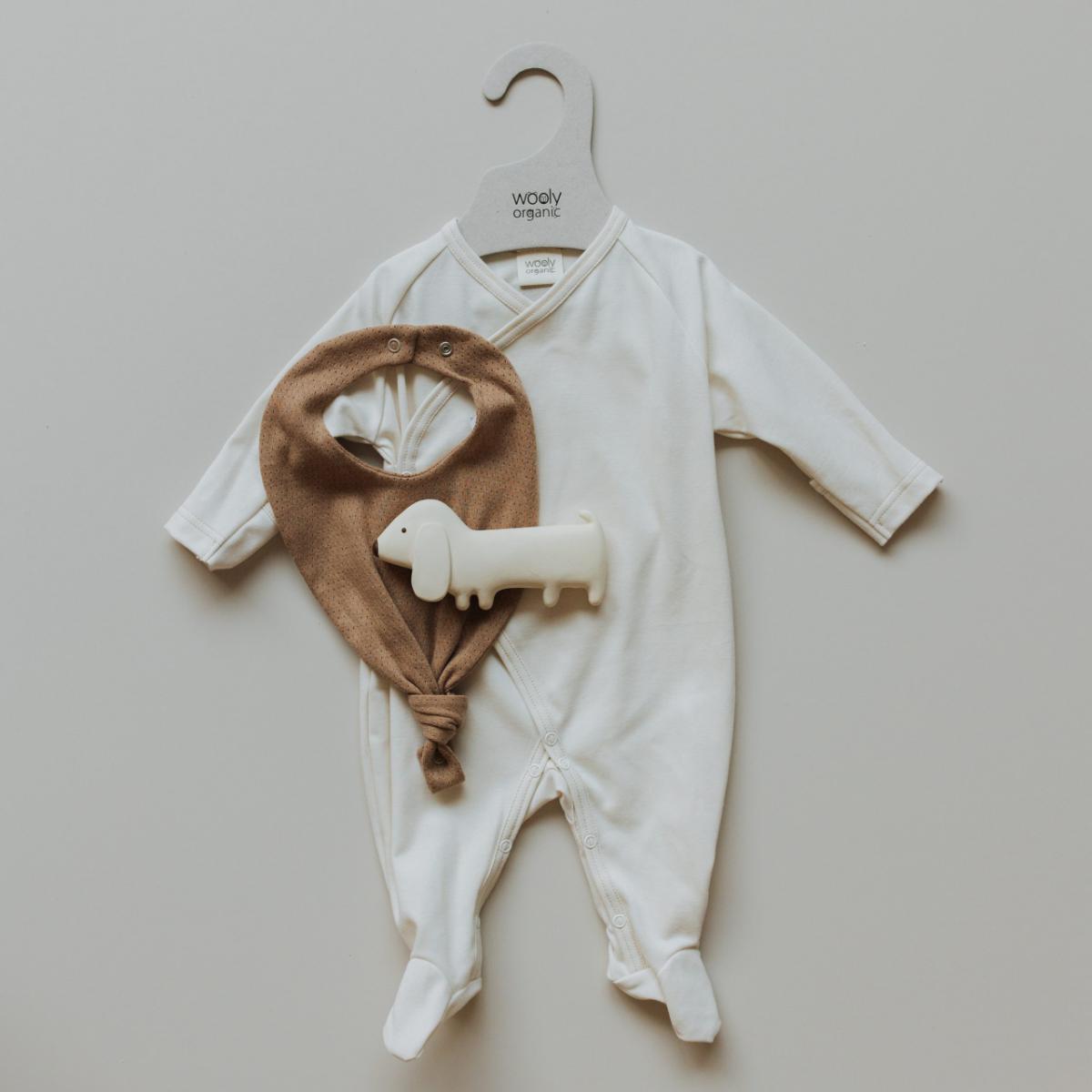 Pijama cruzado 56-62cm NOOS Wolly Organic small caramel dots