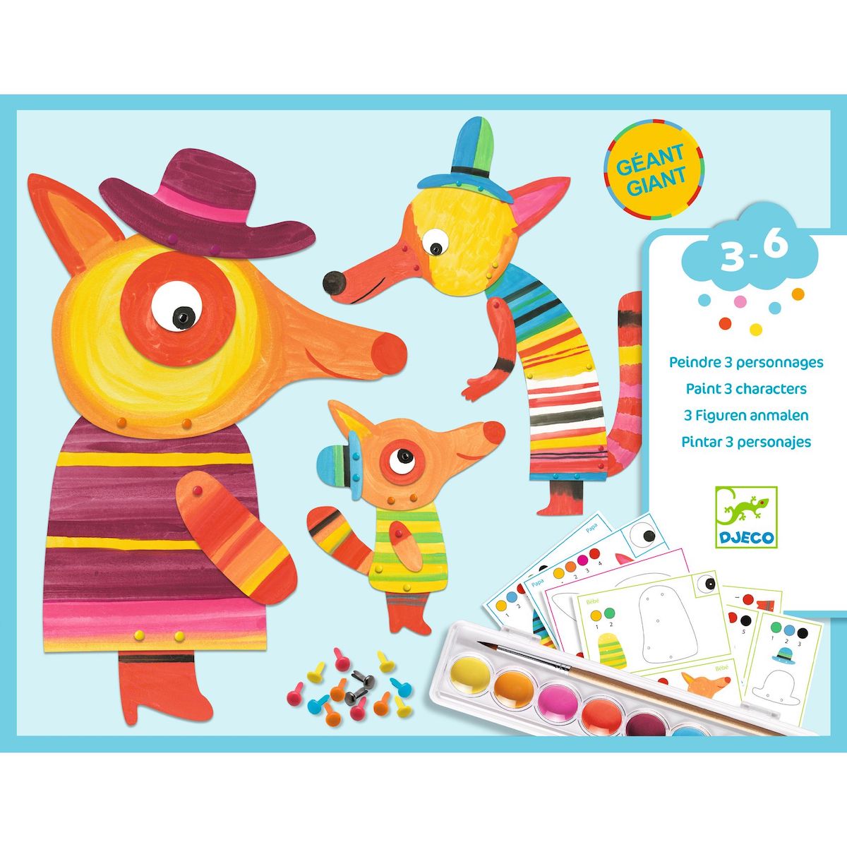 Pintar LA FAMILLE RENARD Djeco