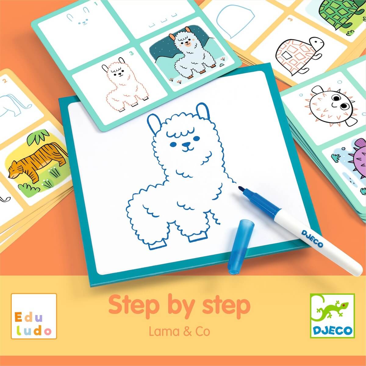 Pintar paso a paso Lama & Co EDULUDO Djeco