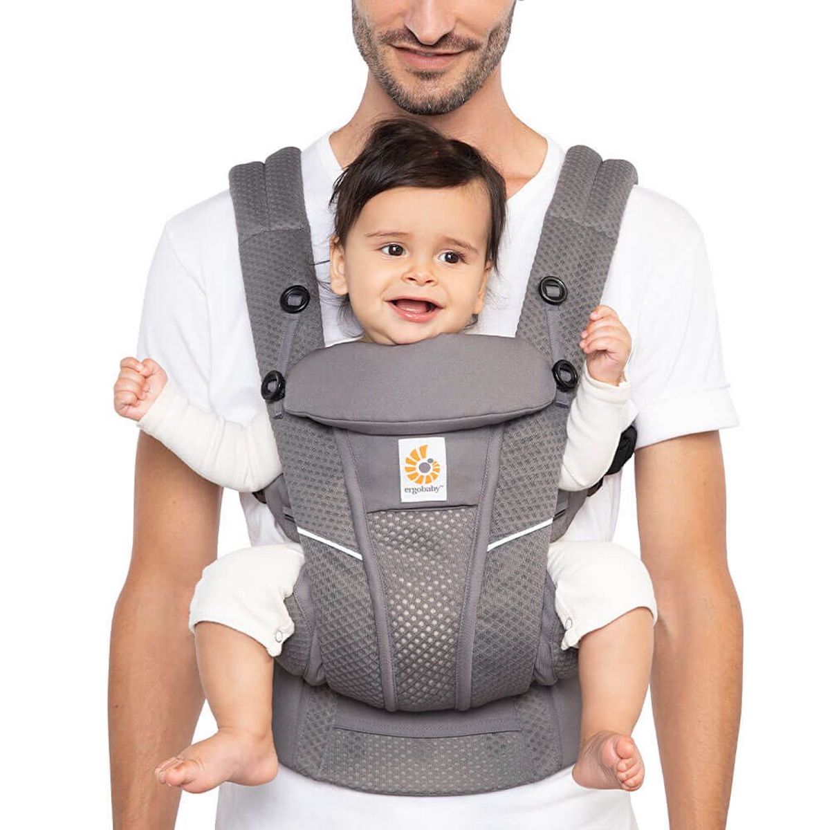 Portabebé OMNI BREEZE Ergobaby malla SoftFlex gris grafito
