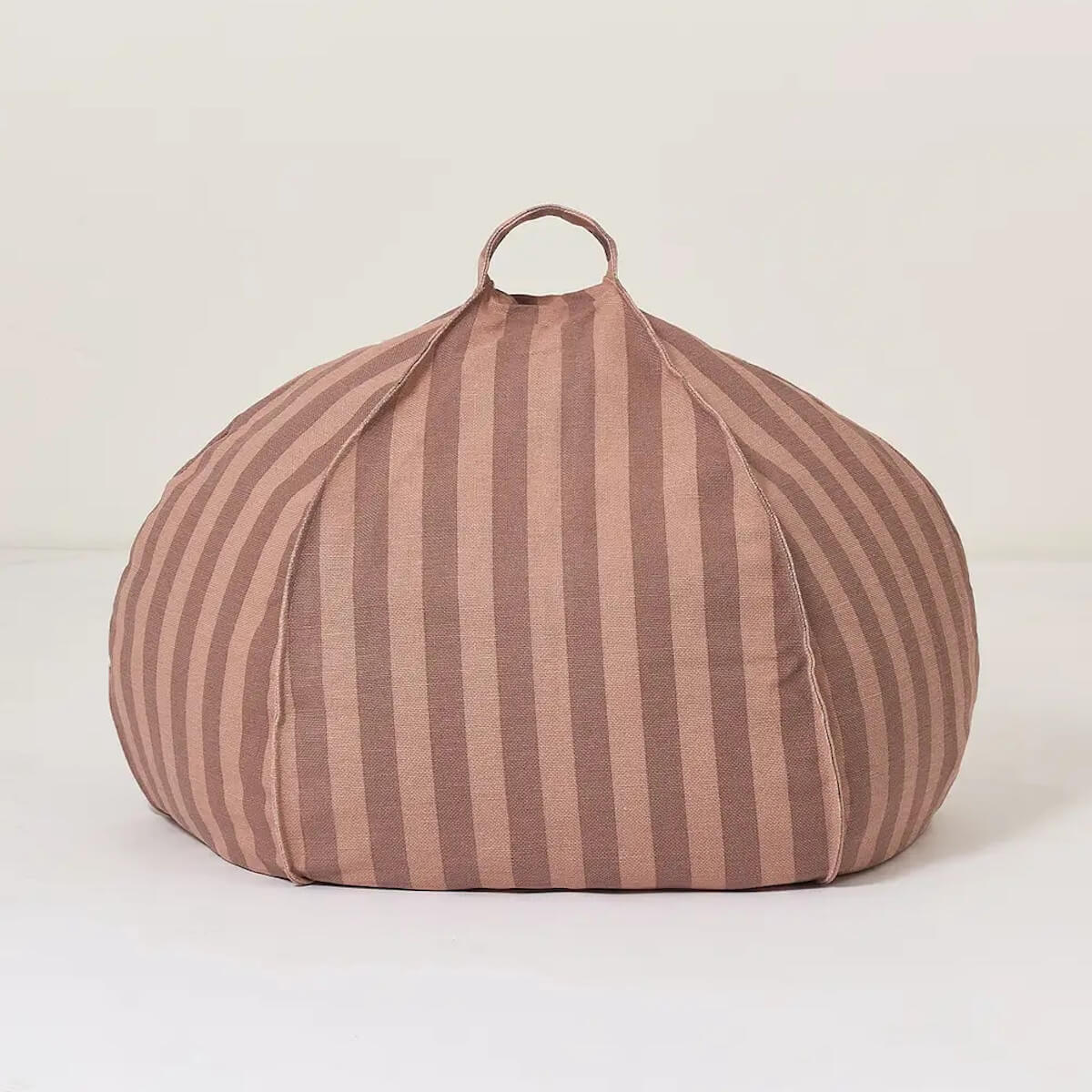 Puf redondo VIBES Nobodinoz pink mauve stripes