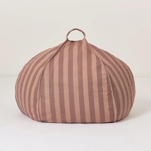 Puf redondo VIBES Nobodinoz pink mauve stripes