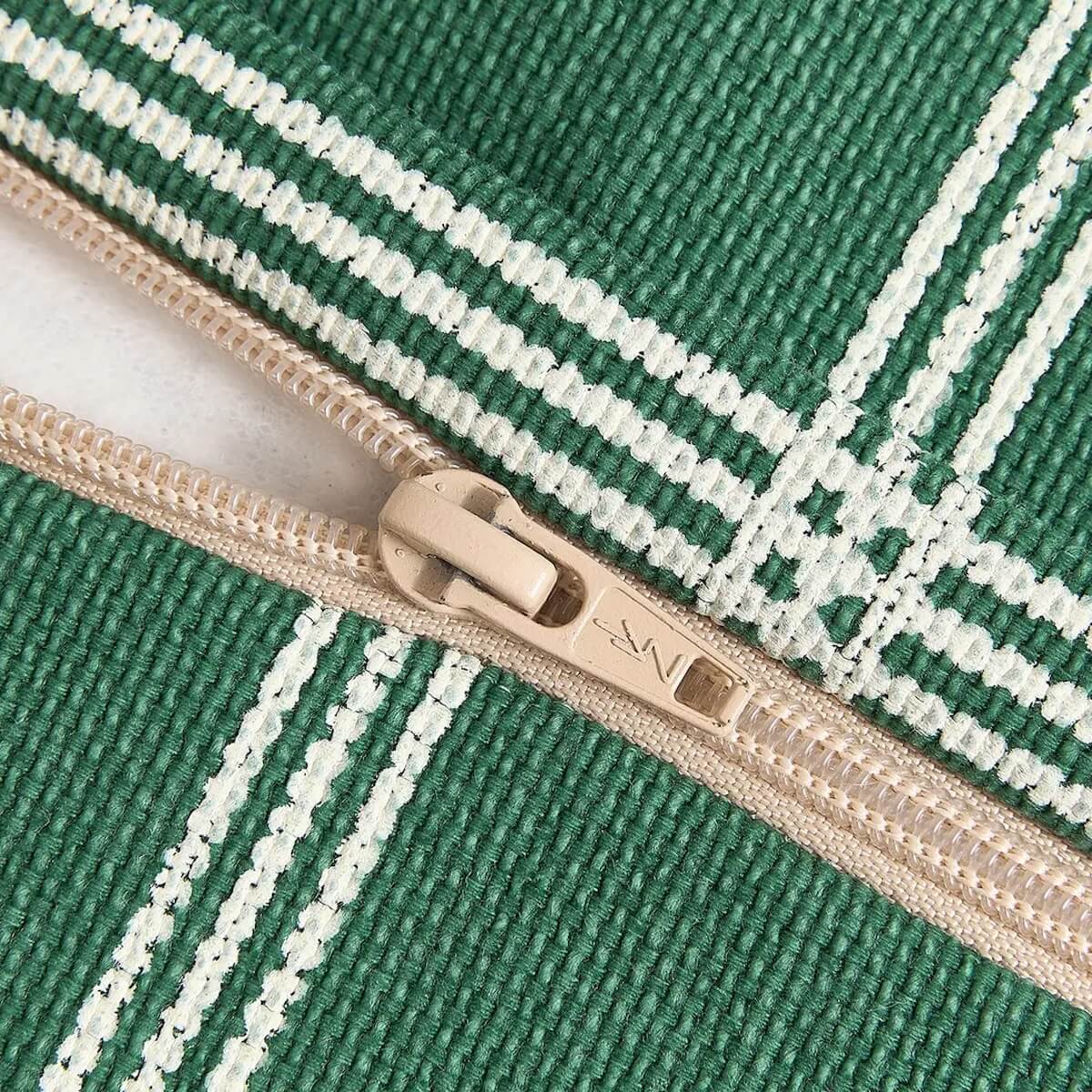 Puf sillón VIBES Nobodinoz green white windowpane