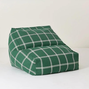 Puf sillón VIBES Nobodinoz green white windowpane
