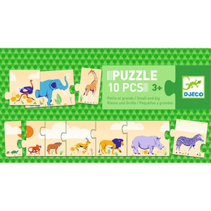 Puzzle 10pzas PEQUEÑOS Y GRANDES Djeco