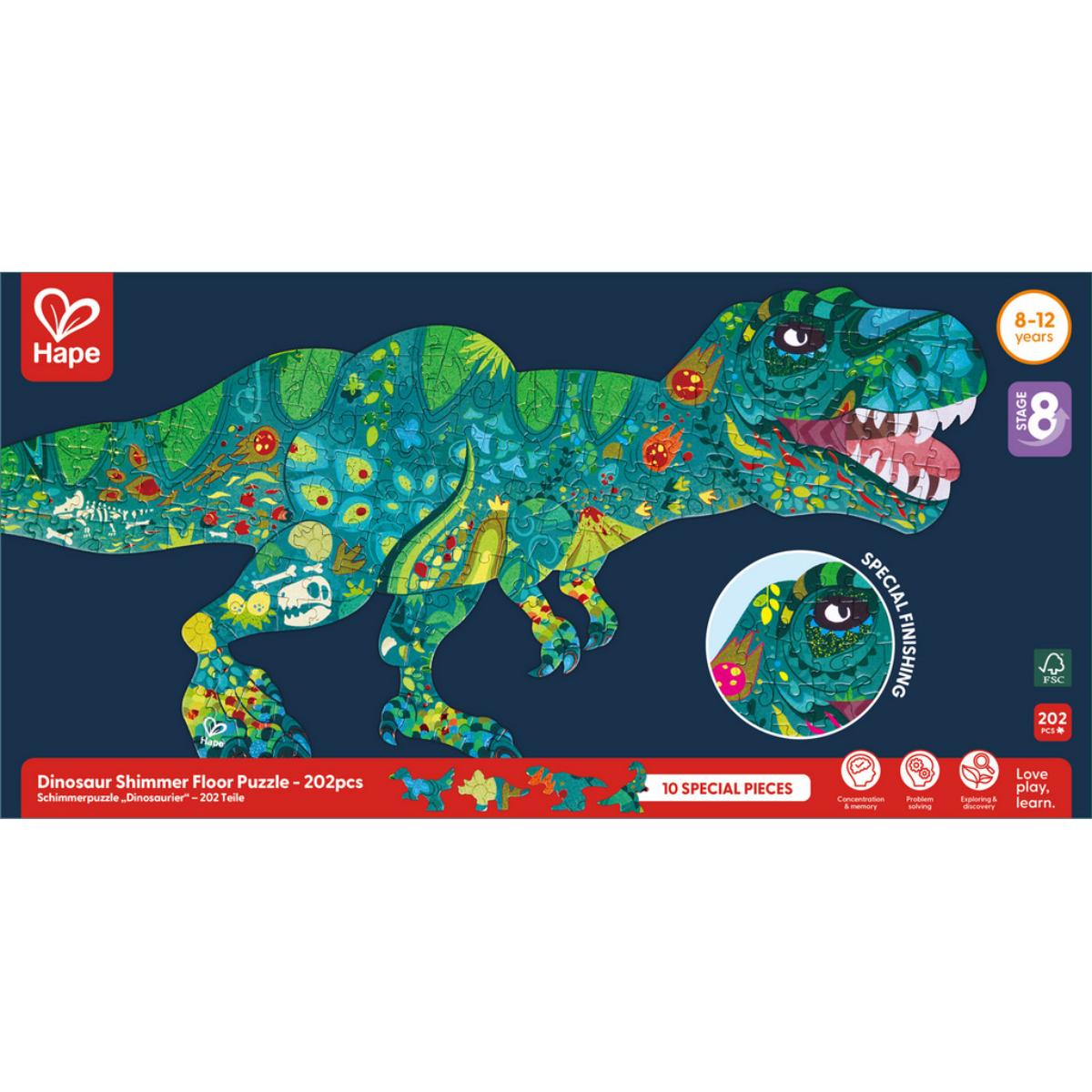 Puzzle de Suelo Brillante Dinosaurio Hape