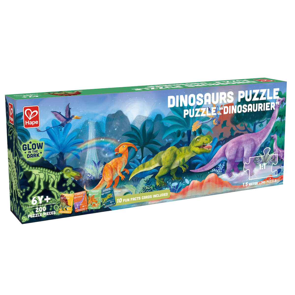 Puzzle fluorescente 200pzas DINOSAURS Hape