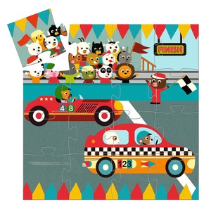Puzzle silueta 16pzas COCHE DE CARRERAS Djeco