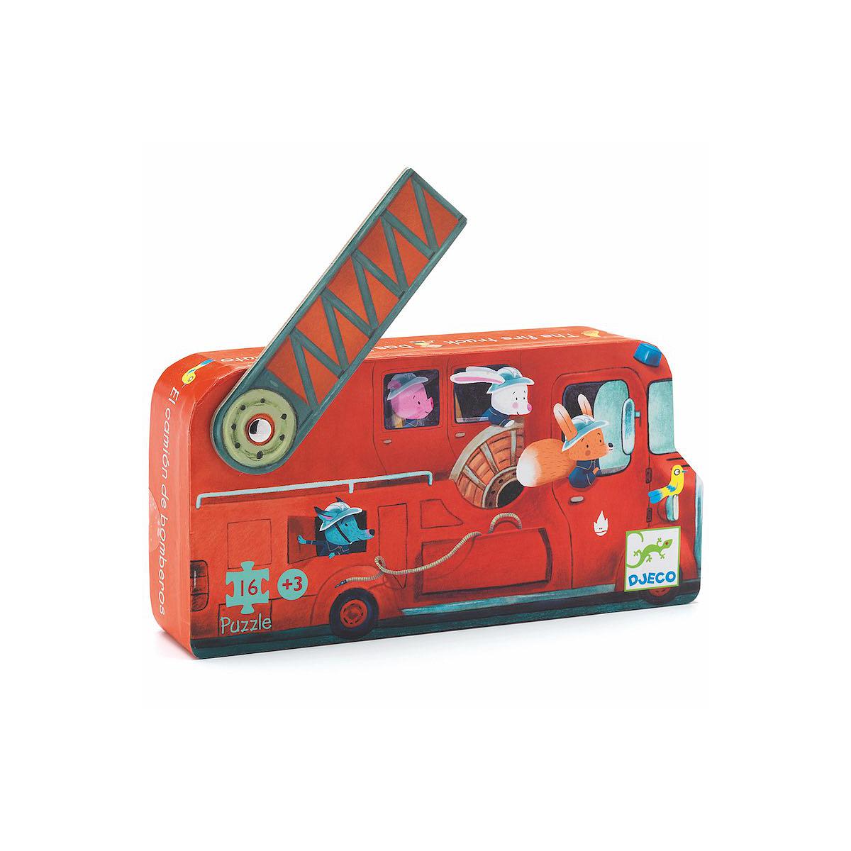 Puzzle silueta +3Y 16pcs EL CAMIÓN DE BOMBEROS Djeco