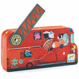 Puzzle silueta +3Y 16pcs EL CAMIÓN DE BOMBEROS Djeco