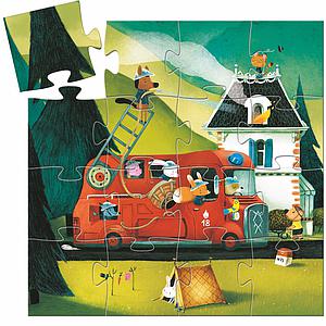 Puzzle silueta +3Y 16pcs EL CAMIÓN DE BOMBEROS Djeco