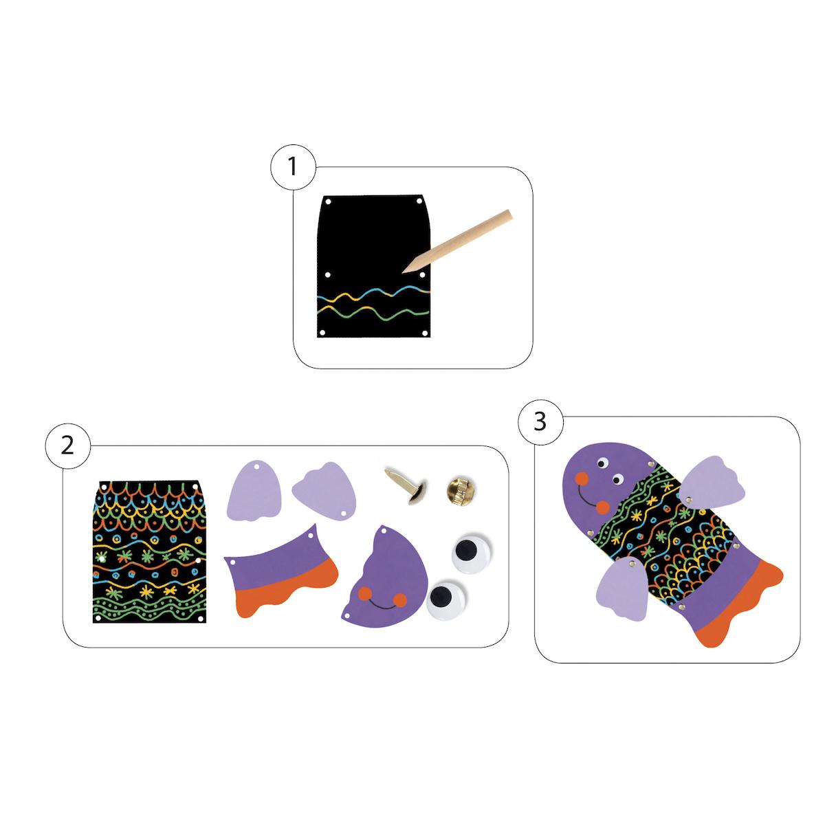 Rascar tarjetas ANIMALES GRACIOSOS Djeco