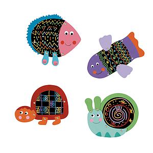 Rascar tarjetas ANIMALES GRACIOSOS Djeco