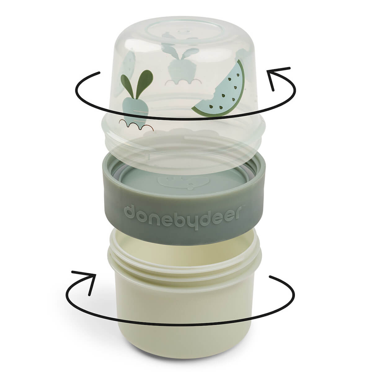 Recipiente alimentos doble S BIRDEE Done by Deer green