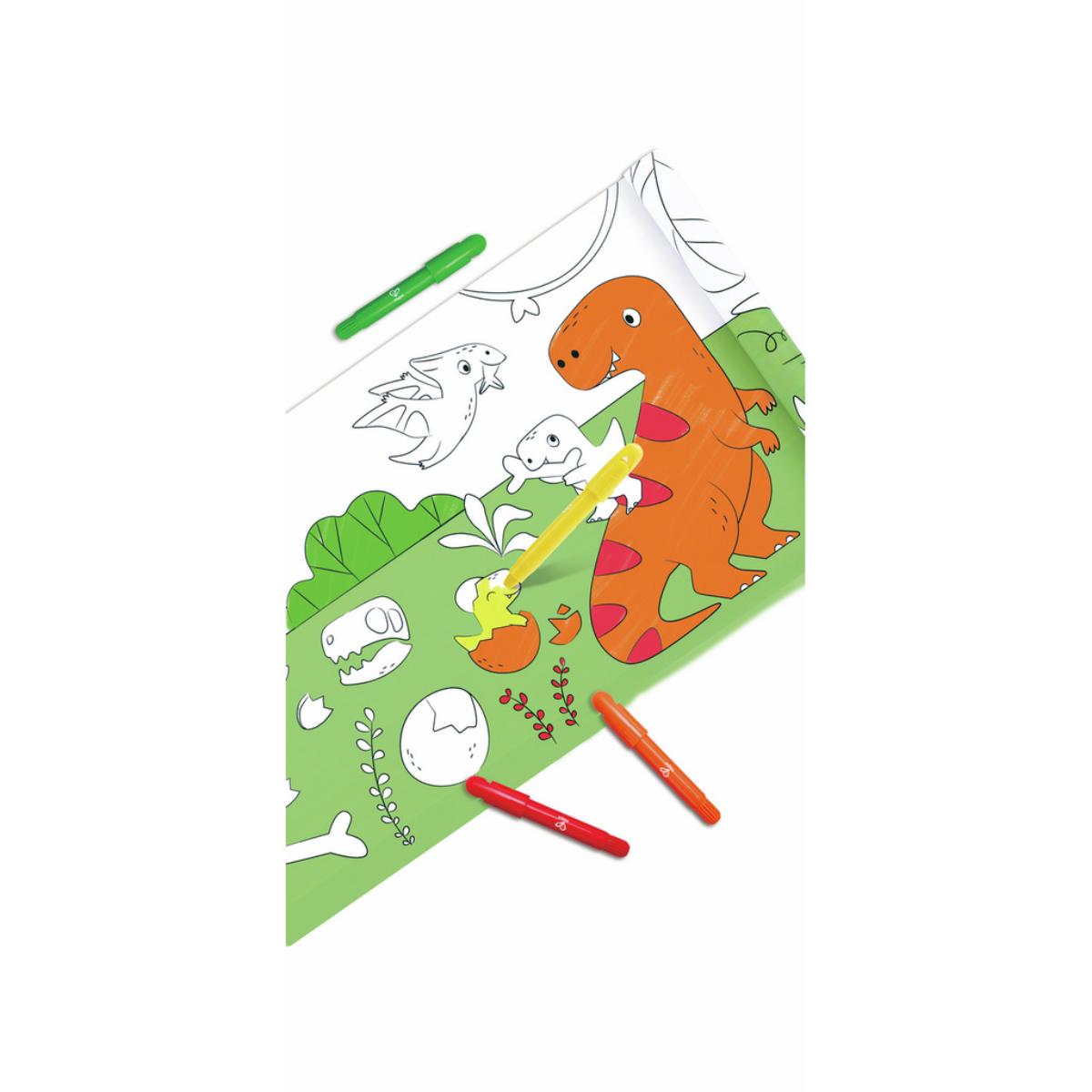Rodillo y marcadores para dibujar dinosaurios Hape
