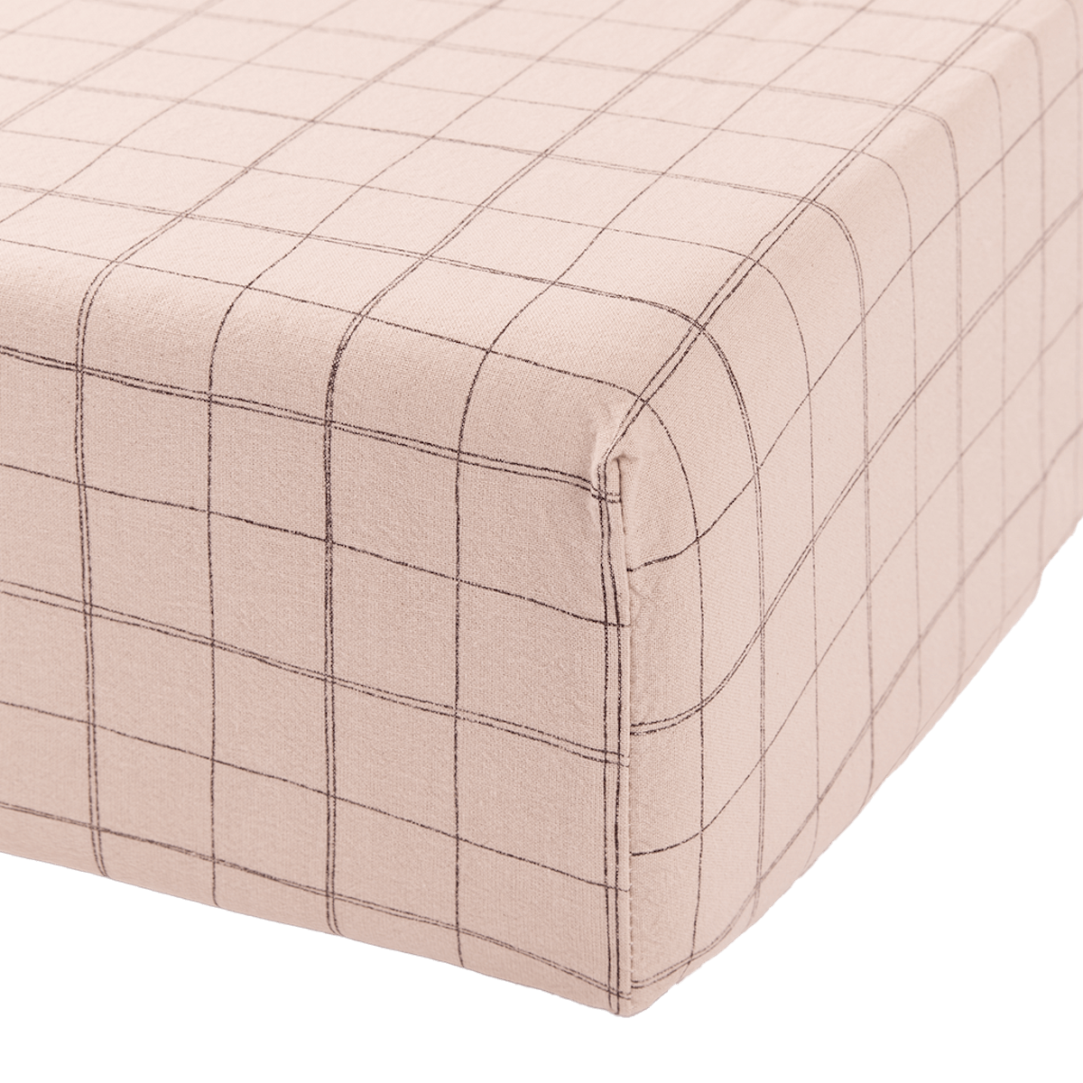 Sábana ajustable 70x140cm SHEET WASHED Nobodinoz mauve pink grid