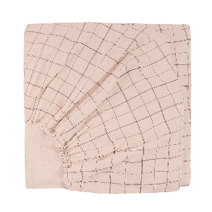 Sábana ajustable 70x140cm SHEET WASHED Nobodinoz mauve pink grid