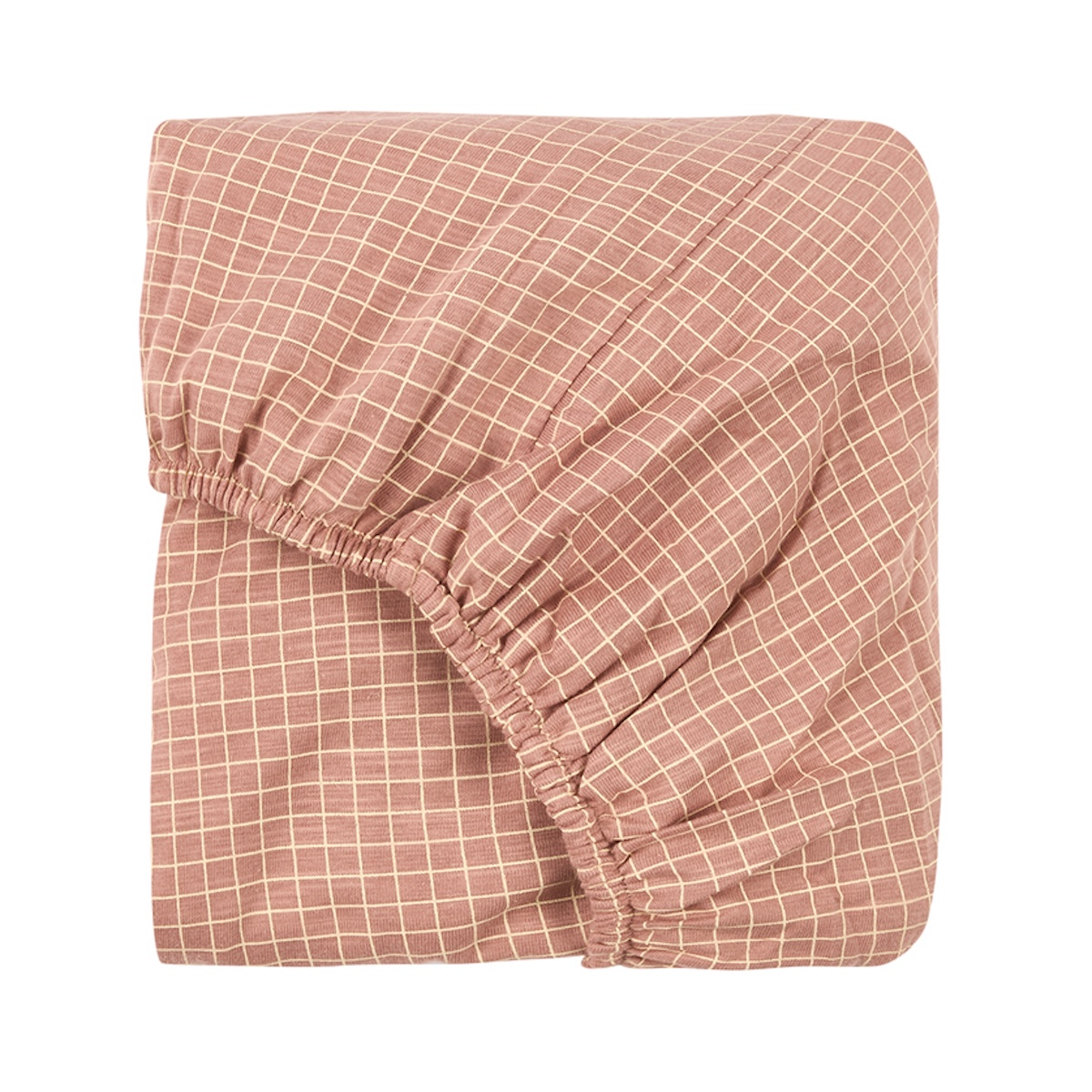 Sábana ajustable 70x140cm STORIES Edición Limitada Nobodinoz  pink cream grid