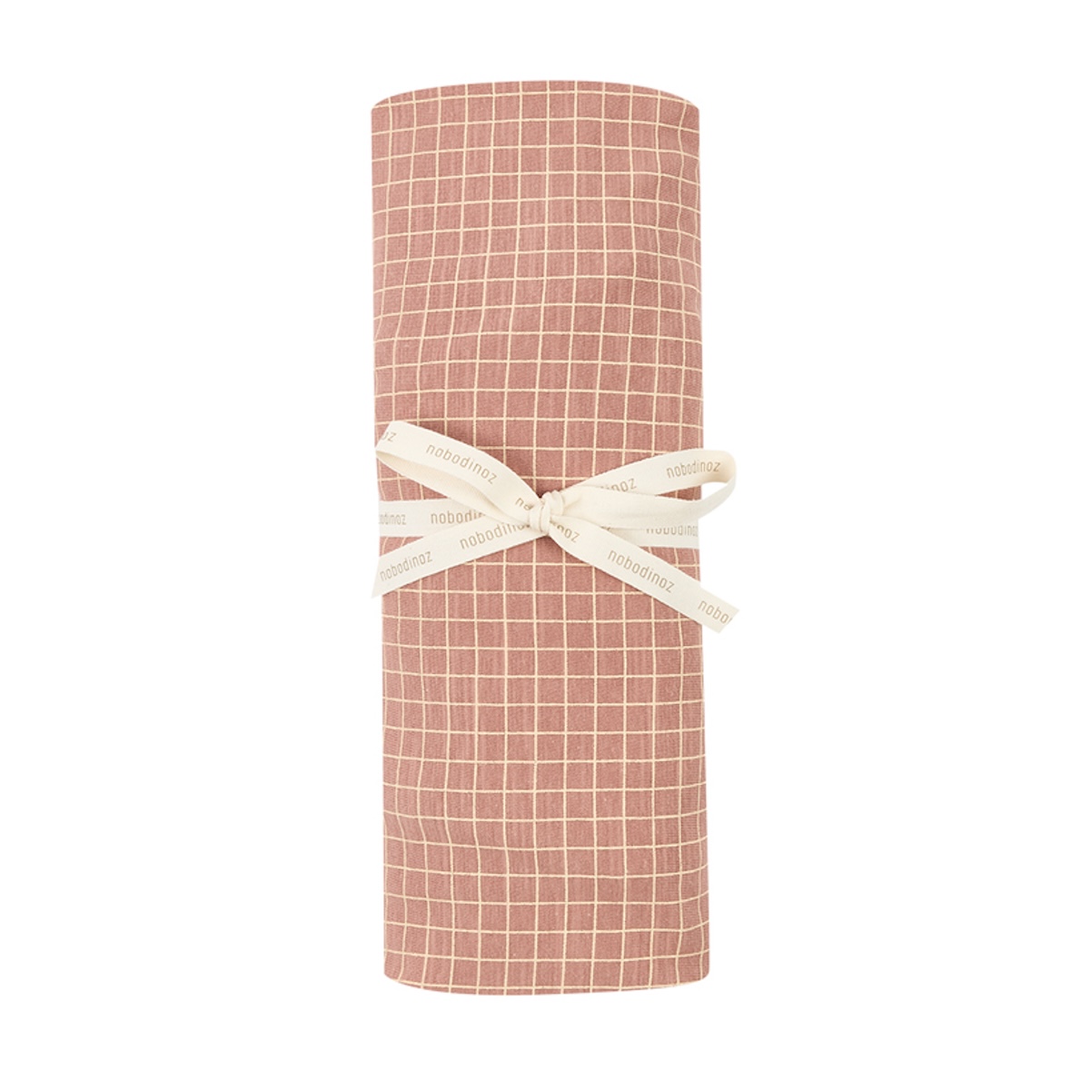 Sábana ajustable 70x140cm STORIES Edición Limitada Nobodinoz  pink cream grid