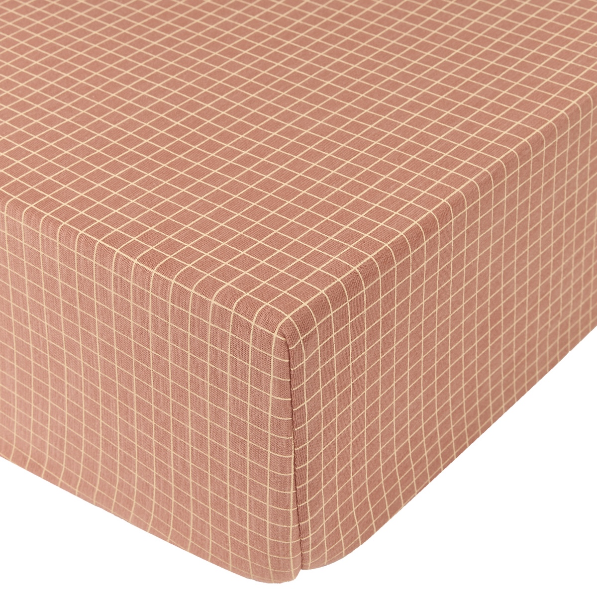 Sábana ajustable 70x140cm STORIES Edición Limitada Nobodinoz  pink cream grid
