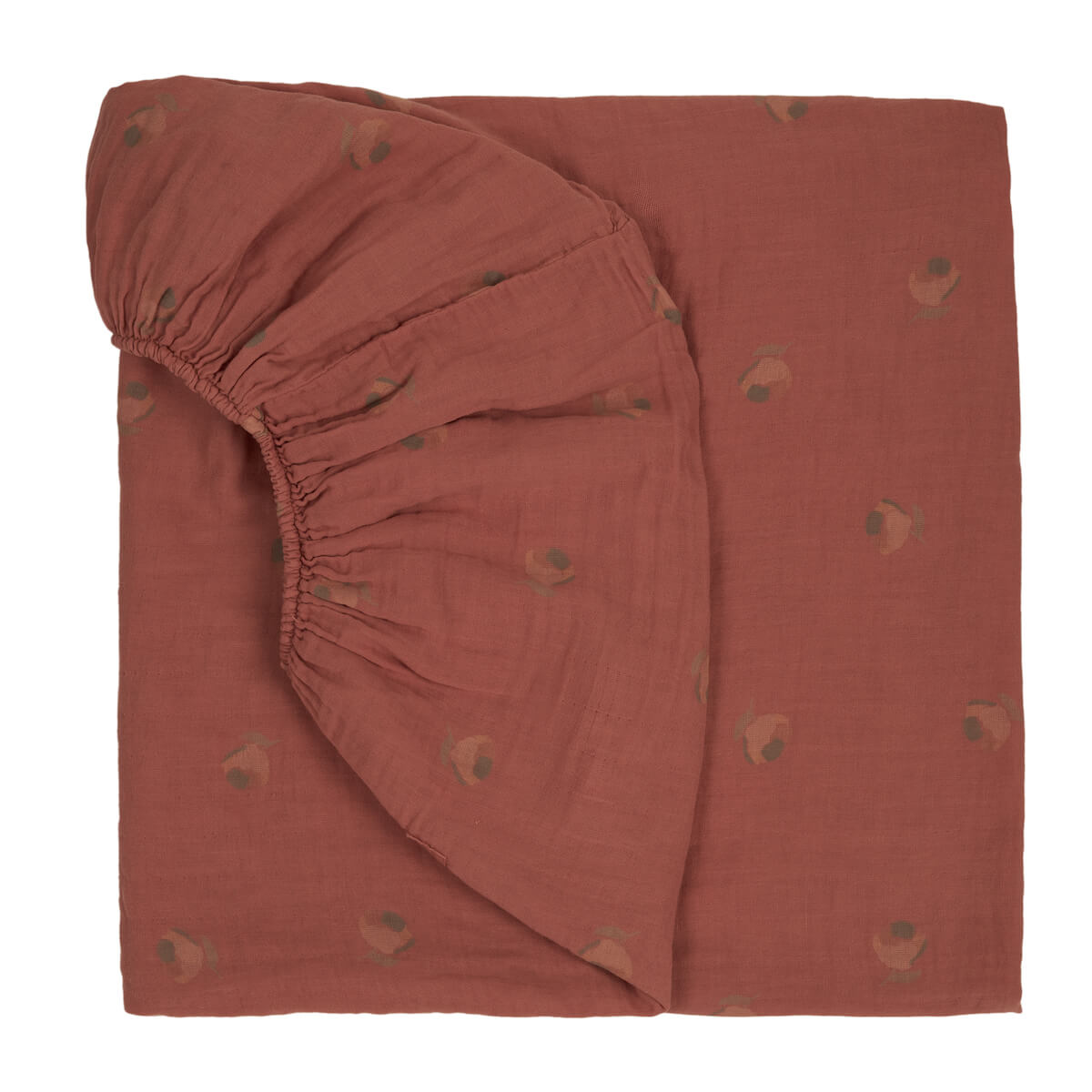 Sábana ajustable 70x140cm WABI-SABI Nobodinoz Blossom rosewood