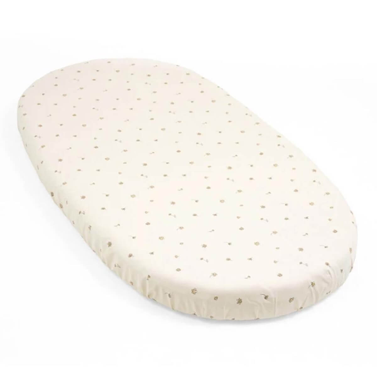 Sábana bajera cuna SLEEPI V3 Stokke flower ecru
