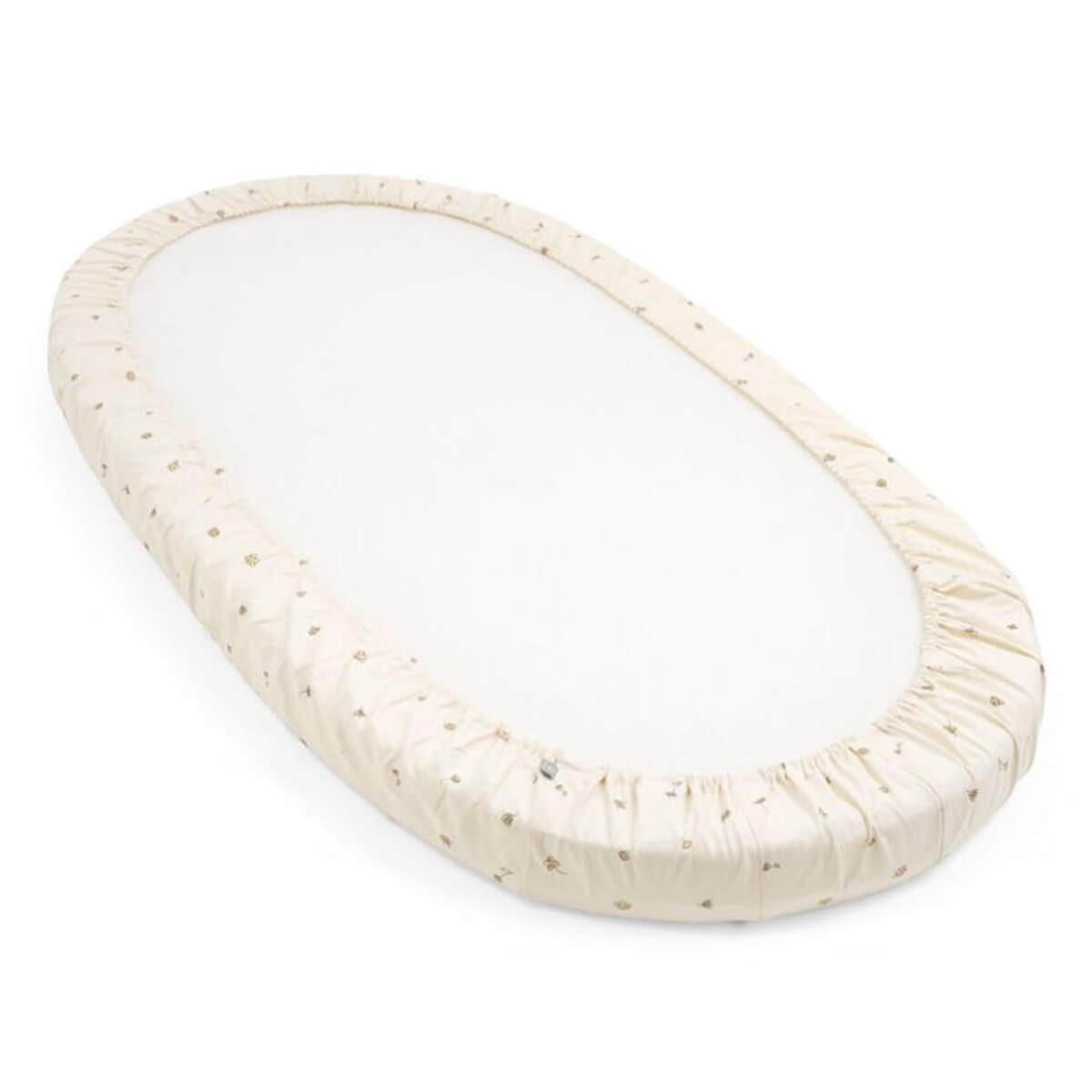 Sábana bajera cuna SLEEPI V3 Stokke flower ecru