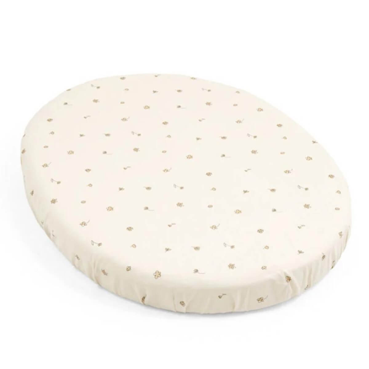 Sábana bajera minicuna SLEEPI V3 Stokke flower ecru
