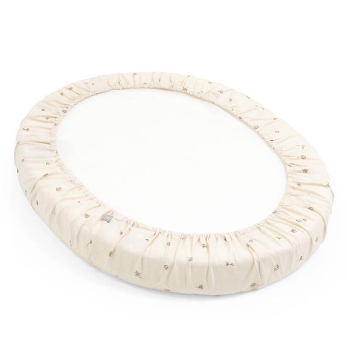 Sábana bajera minicuna SLEEPI V3 Stokke flower ecru
