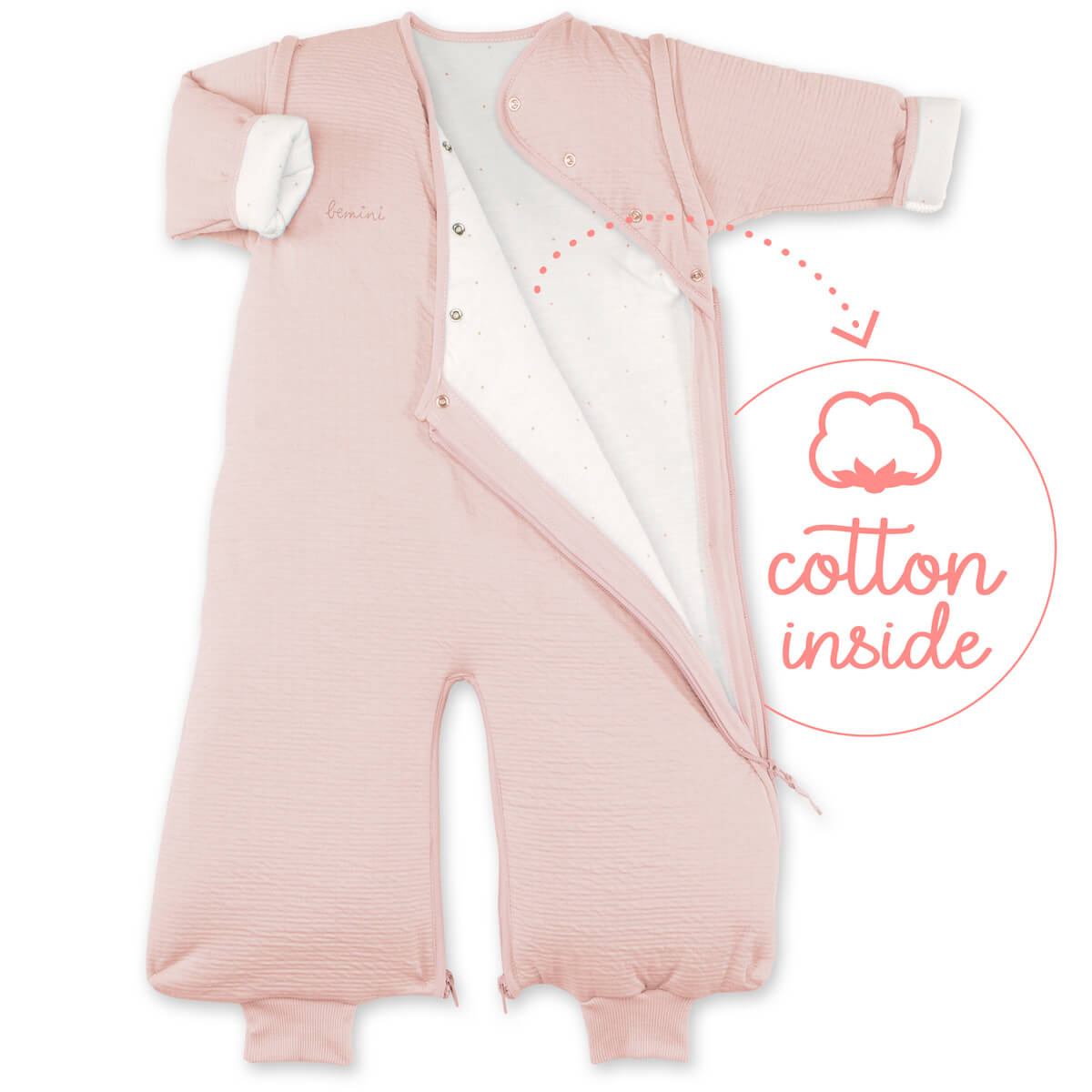 Saco bebé 4-12m MAGIC BAG Bemini pady tetra jersey blush