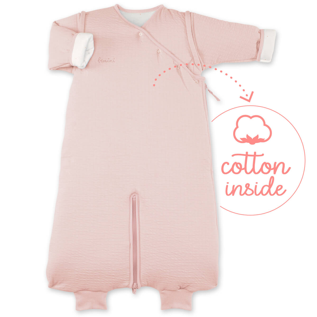 Saco bebé 4-12m MAGIC BAG Bemini pady tetra jersey blush