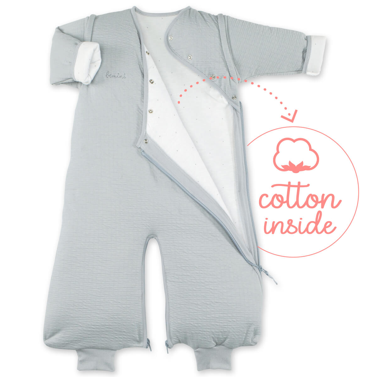 Saco bebé 4-12m MAGIC BAG Bemini pady tetra jersey cadum gris