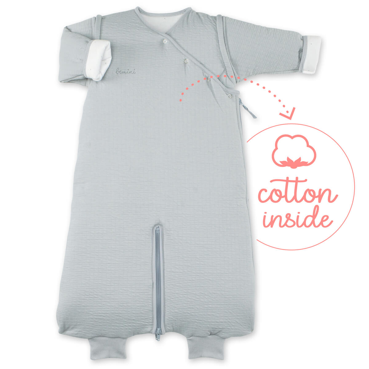 Saco bebé 4-12m MAGIC BAG Bemini pady tetra jersey cadum gris