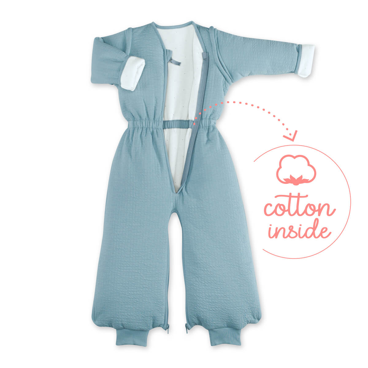Saco bebé MAGIC BAG 12-24m Bemini pady tetra jersey azul mineral