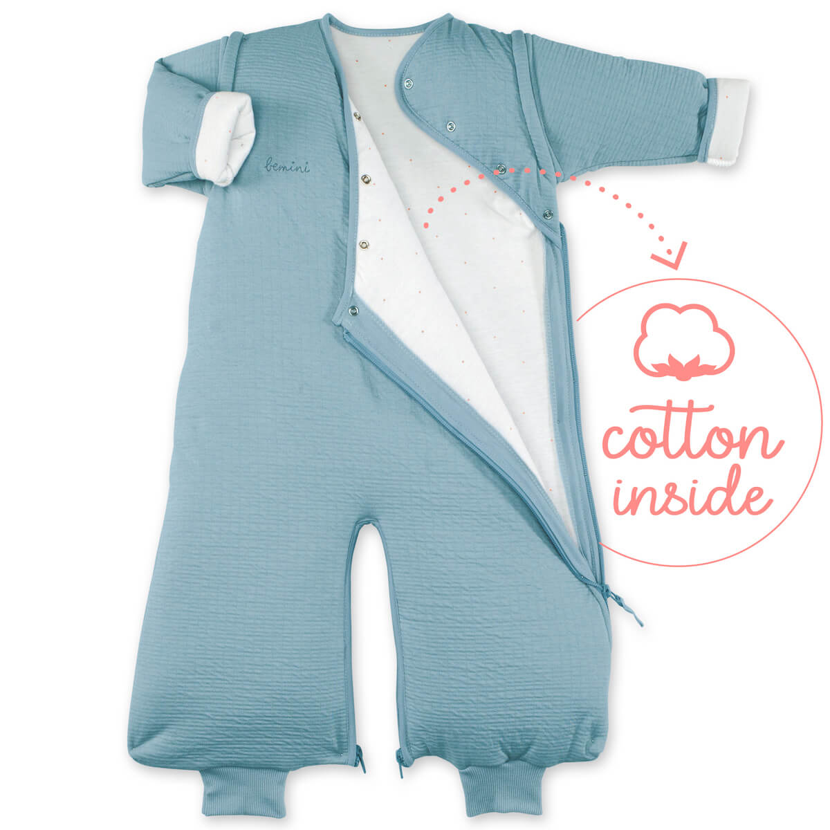 Saco bebé MAGIC BAG 4-12m Bemini pady tetra jersey azul mineral