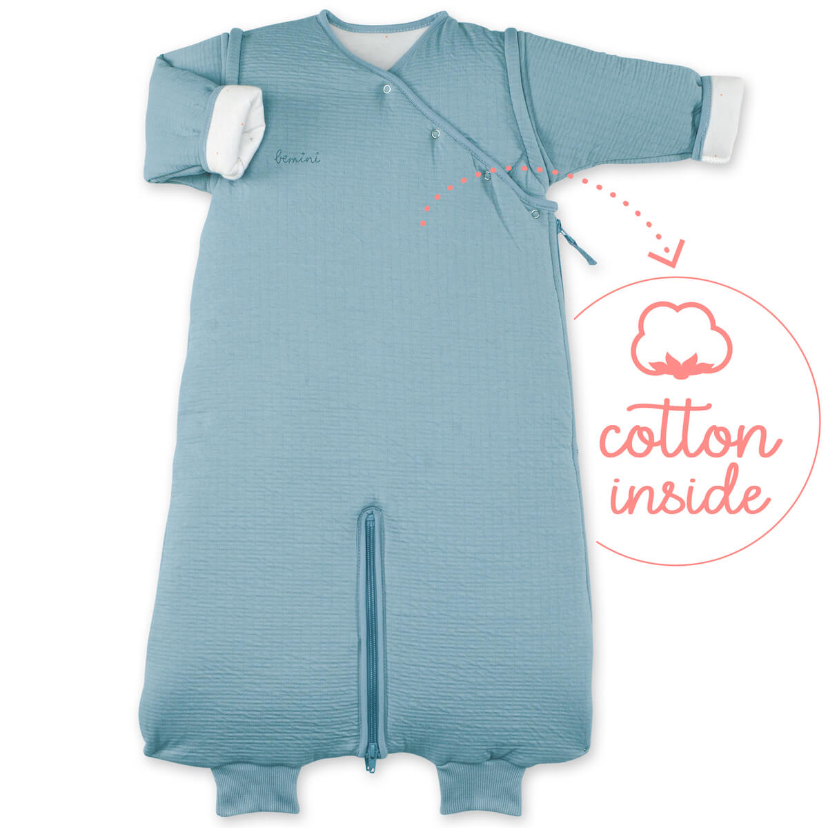 Saco bebé MAGIC BAG 4-12m Bemini pady tetra jersey azul mineral
