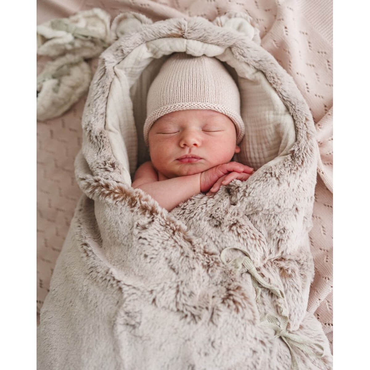 Saco capazo SOFT TEDDY Babyshower dusty rose